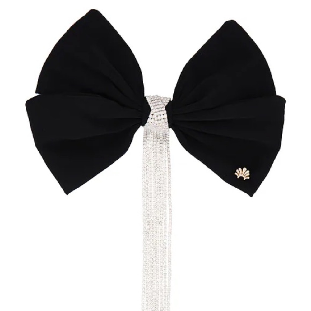 NWT LELE SADOUGHI JET CRYSTAL KRISTINA CRYSTAL BOW BARRETTE - Picture 2 of 5